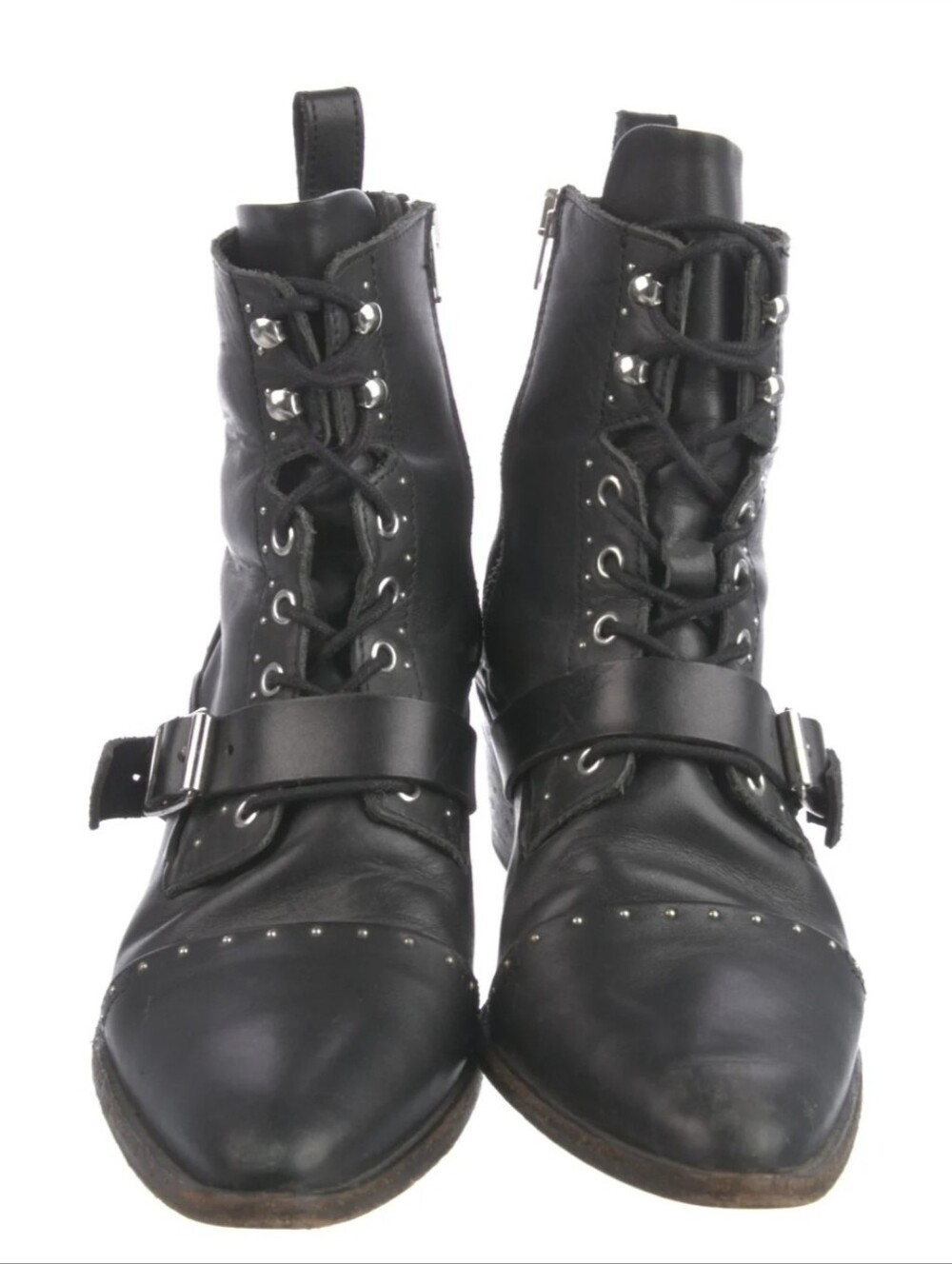 Allsaints Black Studded Lace-Up Ankle Boots - Women - Picture 3 of 5